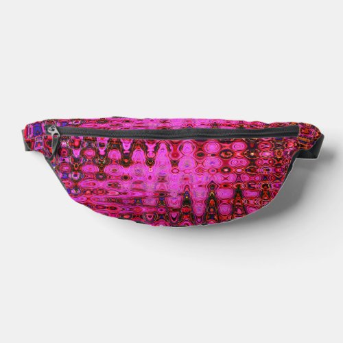 Cool Abstract Pink and Black Atomic Retro Zigzags Fanny Pack