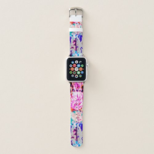 Cool Abstract Pink Blue Black Tie Dye Pattern Apple Watch Band