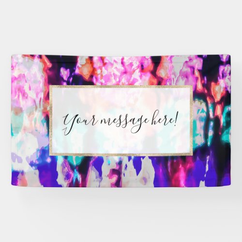 Cool Abstract Pink Blue Black Tie Dye Pattern Banner