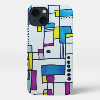 Cool Abstract Polka Dot Blocks iPhone 13 Case