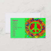 Cool Abstract Psychedelic Tie-Dye Peace Sign Business Card (Front/Back)