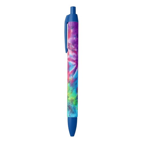 Cool Abstract Rainbow Blue Purple Batik Tie Dye Black Ink Pen