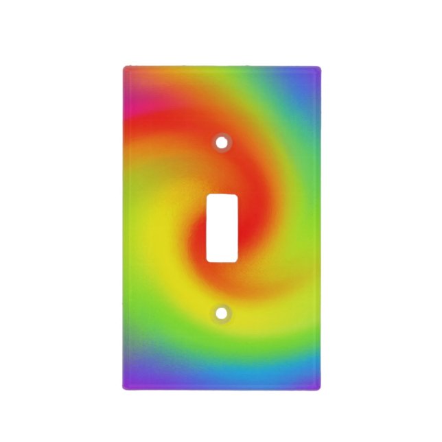 Cool Abstract Rainbow Wave Art Light Switch Cover (Front)