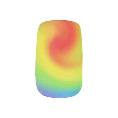 Cool Abstract Rainbow Wave Art Minx Nail Wraps