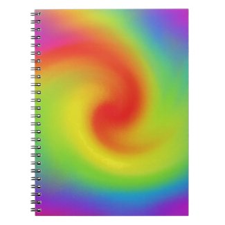 Cool Abstract Rainbow Wave Art Notebook