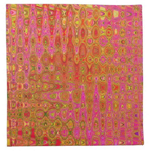 Cool Abstract Red and Yellow Atomic Retro Zigzags Cloth Napkin
