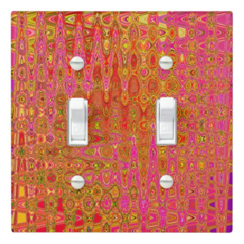 Cool Abstract Red and Yellow Atomic Retro Zigzags Light Switch Cover