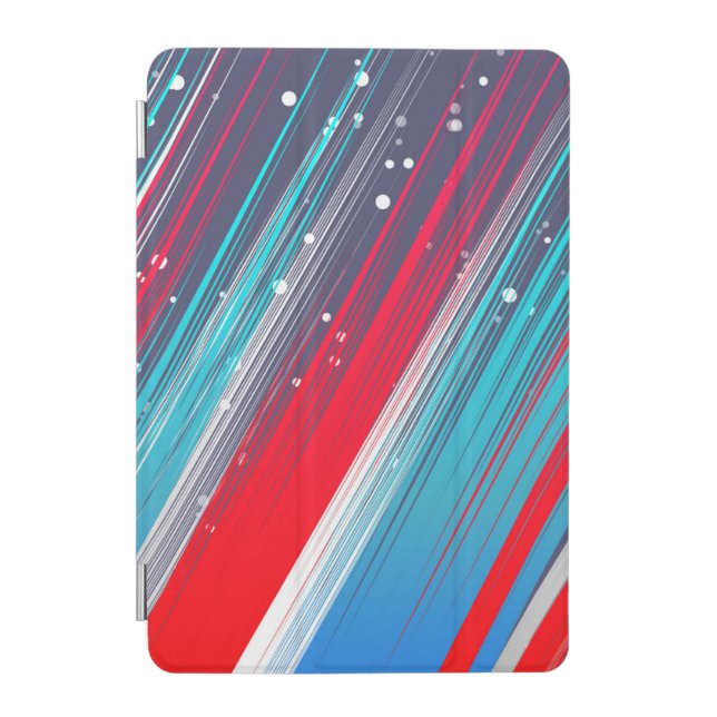 Cool Abstract Red White Blue Brush Strokes iPad Mini Cover (Front)