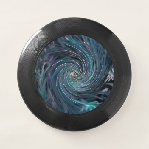 Cool Abstract Retro Black and Teal Cosmic Swirl Wham_O Frisbee