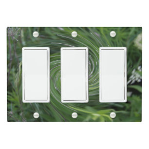 Cool Abstract Retro Chartreuse Green Floral Swirl Light Switch Cover