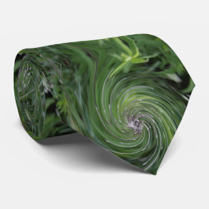 Cool Abstract Retro Chartreuse Green Floral Swirl Neck Tie
