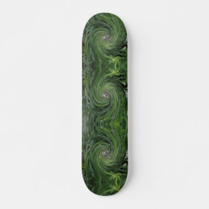 Cool Abstract Retro Chartreuse Green Floral Swirl Skateboard