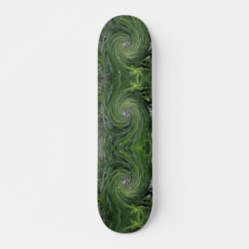 Cool Abstract Retro Chartreuse Green Floral Swirl Skateboard
