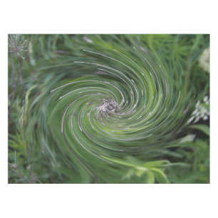 Cool Abstract Retro Chartreuse Green Floral Swirl Tablecloth