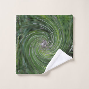 Cool Abstract Retro Chartreuse Green Floral Swirl Wash Cloth