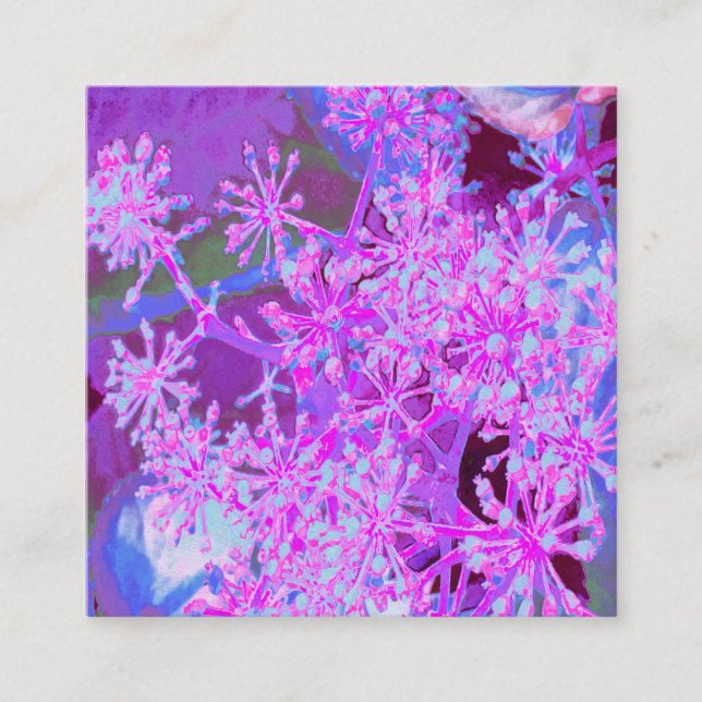 Cool Abstract Retro Nature in Hot Pink and Purple Referral Card (Front)