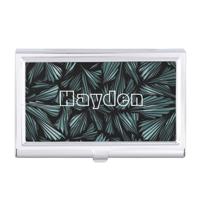 Cool Abstract Shattered Glass Personalised Business Card Case (Front)