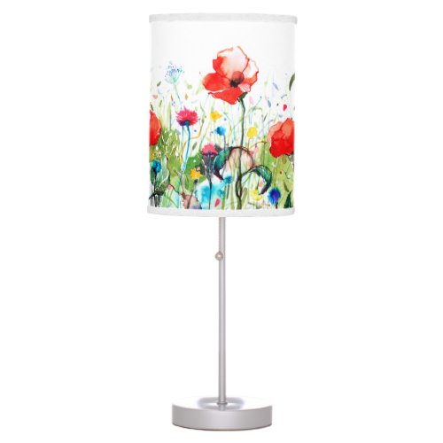 Cool Abstract Spring Watercolors Flowers Table Lamp