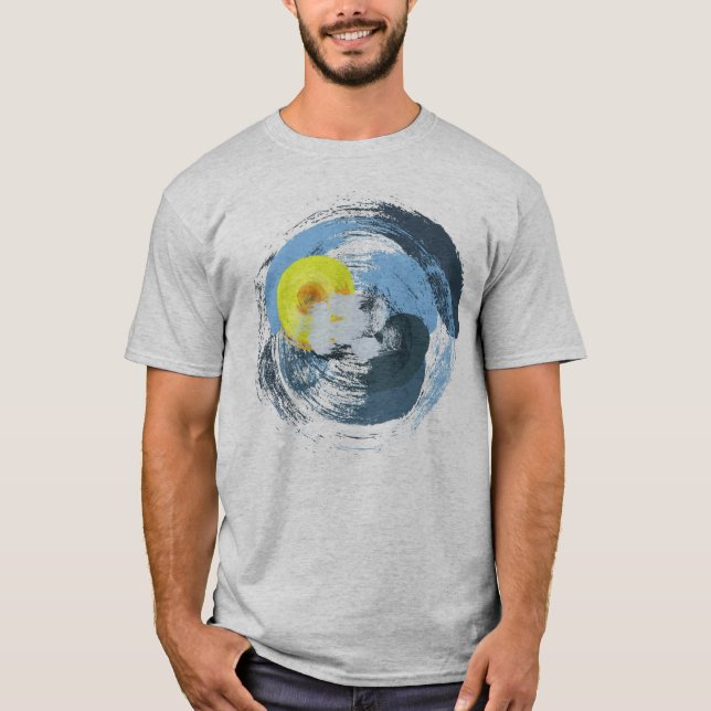 Cool Abstract Sun and Clouds Weather Art T-Shirt (Front)