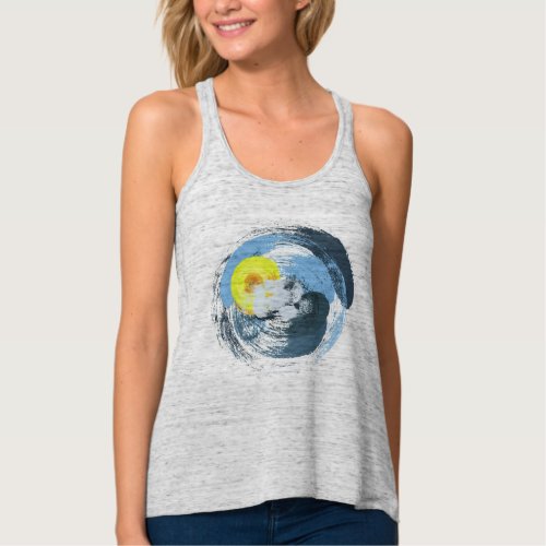 Cool Abstract Sun and Clouds Weather Art Tank Top