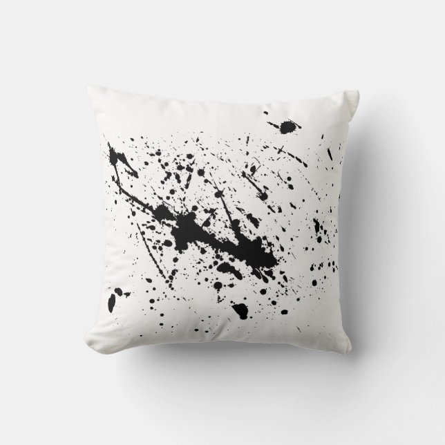 cool abstract throw pillow ink splatter (Front)