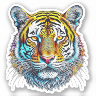 Cool Abstract Tiger Face Sticker