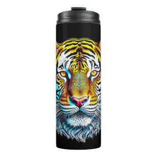 Cool Abstract Tiger Face Thermal Tumbler