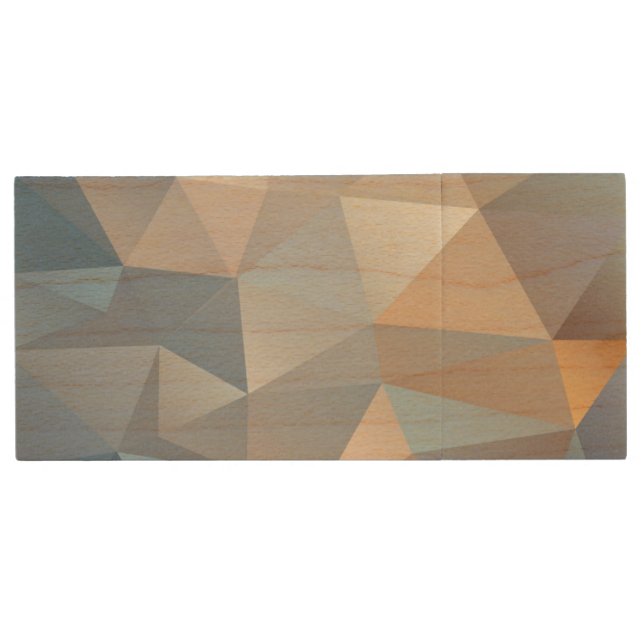 Cool Abstract Triangle Pattern Wood USB Flash Drive (Front)