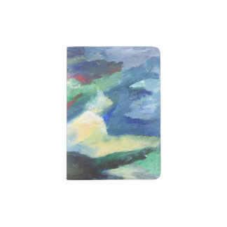 Cool Abstract Volcano Sky lava painting   Passport Holder
