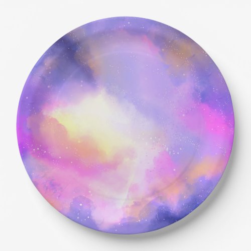 Cool Abstract Watercolor Cosmic Space Design Paper Plates