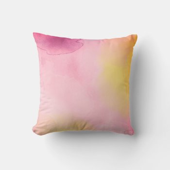 Cool Abstract Watercolor Design Pink  Throw Pillow by annpowellart at Zazzle