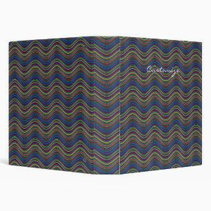 Cool Abstract Wavy line art Thunder_Cove 3 Ring Binder