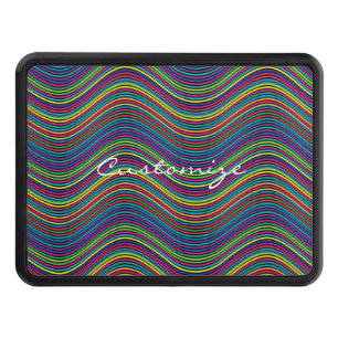 Cool Abstract Wavy line art Thunder_Cove Hitch Cover