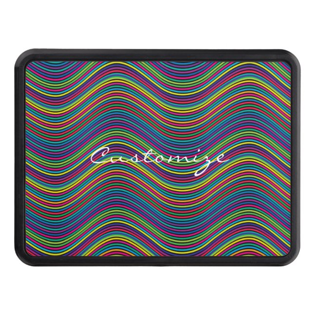 Cool Abstract Wavy line art Thunder_Cove Hitch Cover (Front)