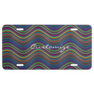Cool Abstract Wavy line art Thunder_Cove License Plate