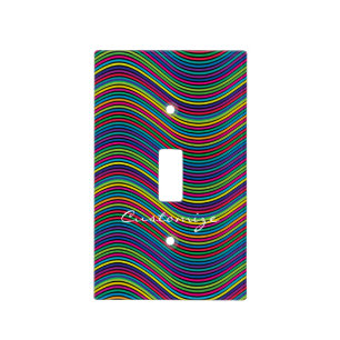 Cool Abstract Wavy line art Thunder_Cove Light Switch Cover