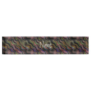 Cool Abstract Wavy lines art Thunder_Cove Desk Name Plate