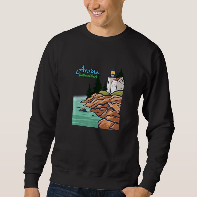 Cool Acadia National Park Maine Tourist Sweatshirt (Front)