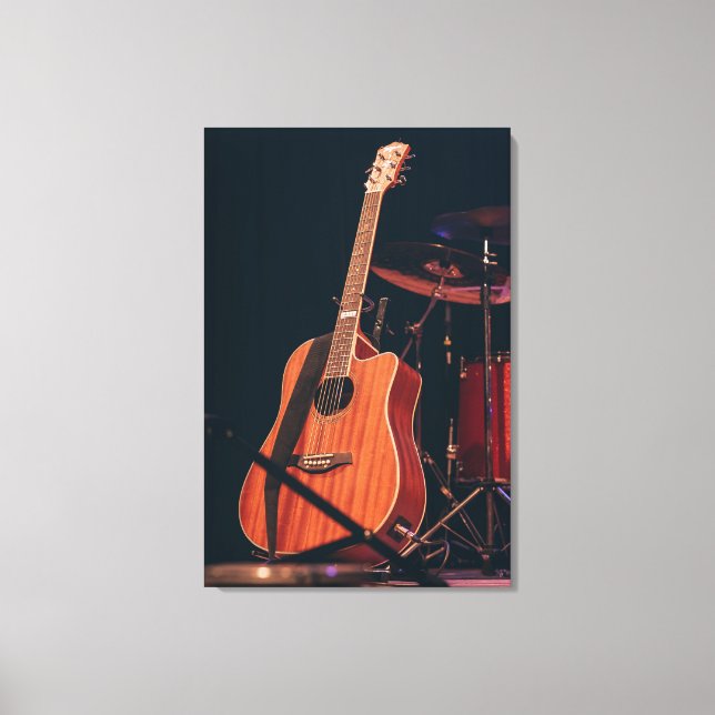 Cool Acoustic Guitar Canvas Print (Front)