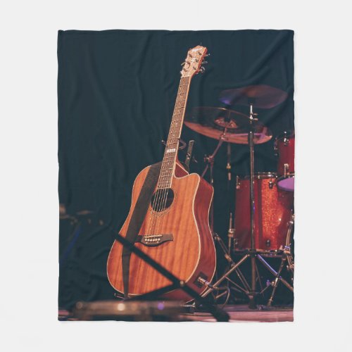 Cool Acoustic Guitar Fleece Blanket