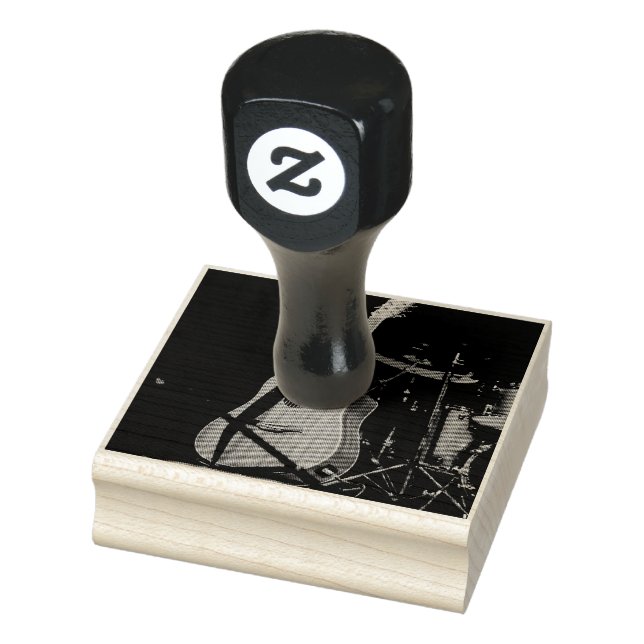 Cool Acoustic Guitar Rubber Stamp (Stamp)