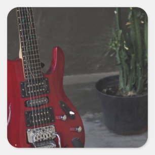 Cool Acoustic Guitar Square Sticker