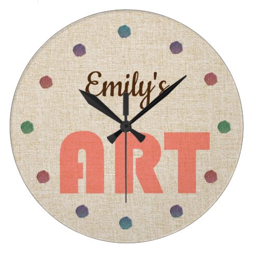 Cool  Add Name Art Artistic Large Clock