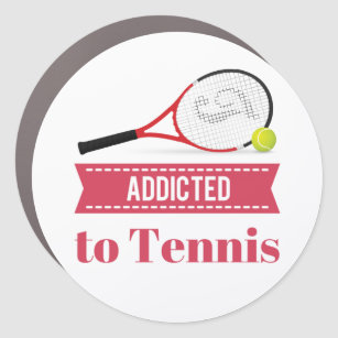 Cool Addicted To Tennis Car Bumper Magnet Sticker