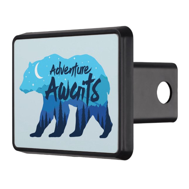 Cool adventure awaits travel  hitch cover (Left)