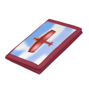 Cool Adventurous Flying Red Bi-Plane Photo Wallet