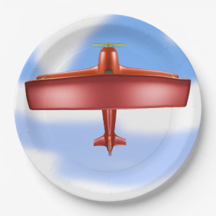 Cool Adventurous Flying Red Uproar Paper Plate