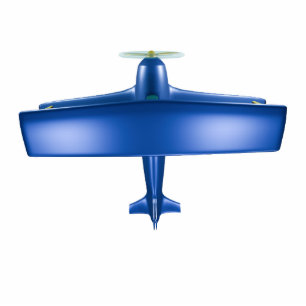 Cool Adventurous Fun Big Blue Biplane in Aviation Cutout