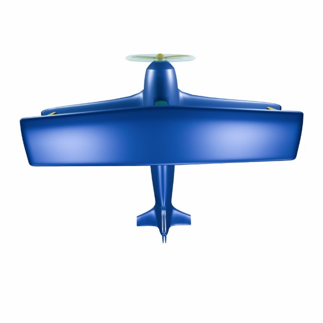 Cool Adventurous Fun Big Blue Biplane in Aviation Cutout (Front)