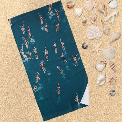 Cool Aerial Photo of Swimmers  Beach Towel